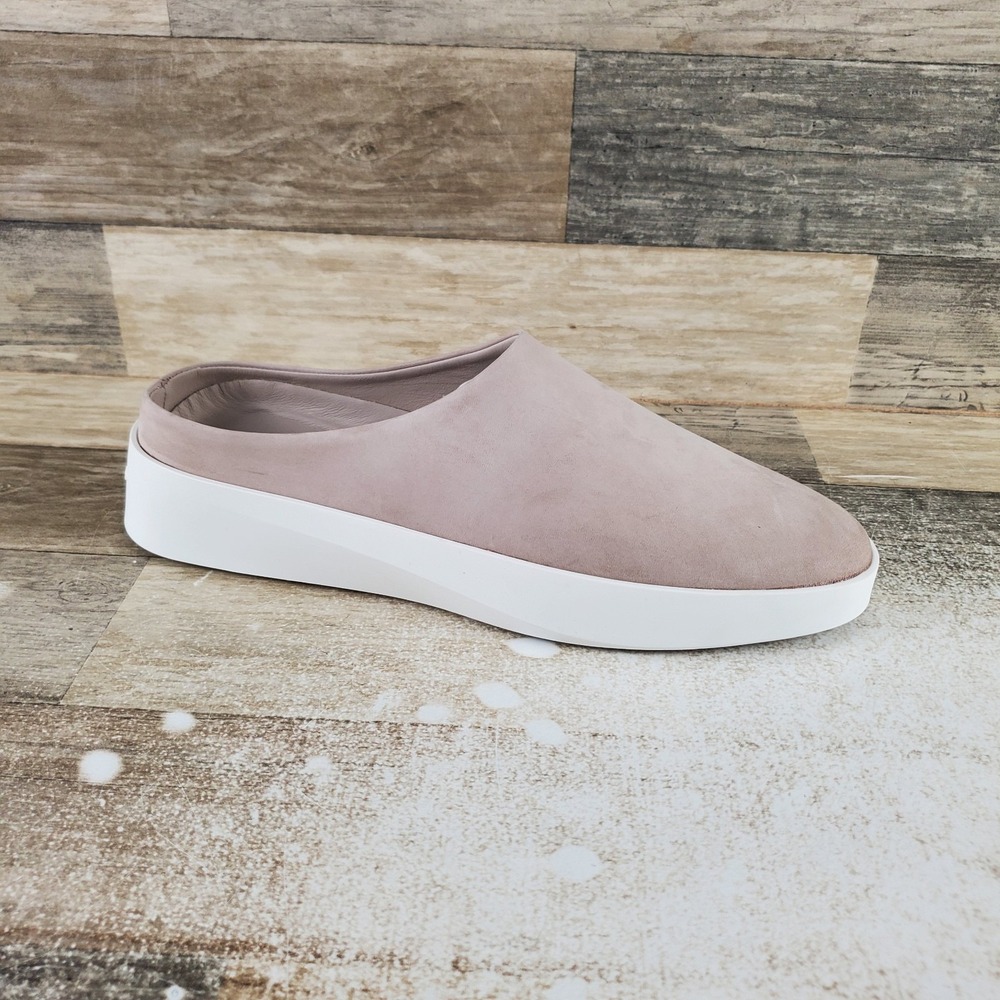 Wolf & Shepherd Cruise Mule Shoes Womens 10.5 Warm Gray Brilliant White Suede